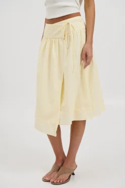 Chase Midi Skirt Lemon