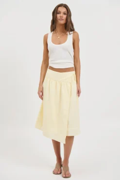 Chase Midi Skirt Lemon