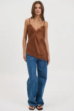 Chrishell Lace Cami Chocolate