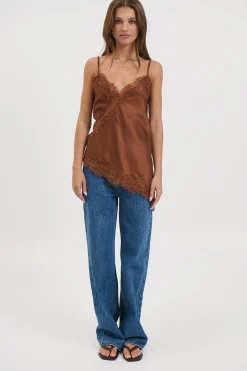 Chrishell Lace Cami Chocolate