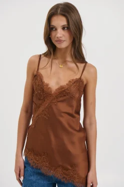 Chrishell Lace Cami Chocolate