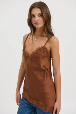 Chrishell Lace Cami Chocolate