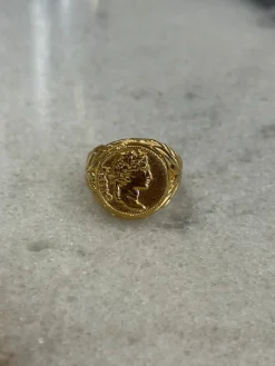 Coin Signet Ring Gold