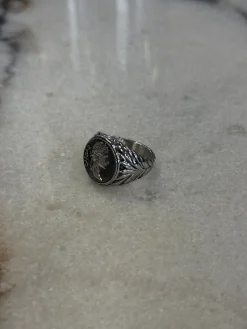 Coin Signet Ring Silver