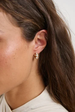 Crystal Huggie Earring 18k Gold Plated