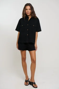 Delaney Denim Set Black