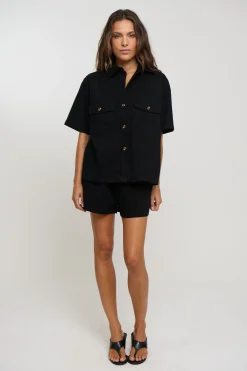 Delaney Denim Set Black