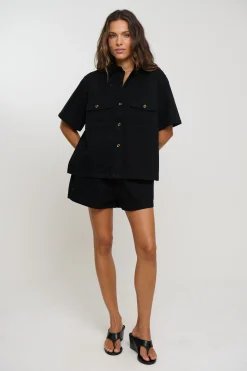 Delaney Denim Set Black