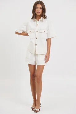 Delaney Denim Set White