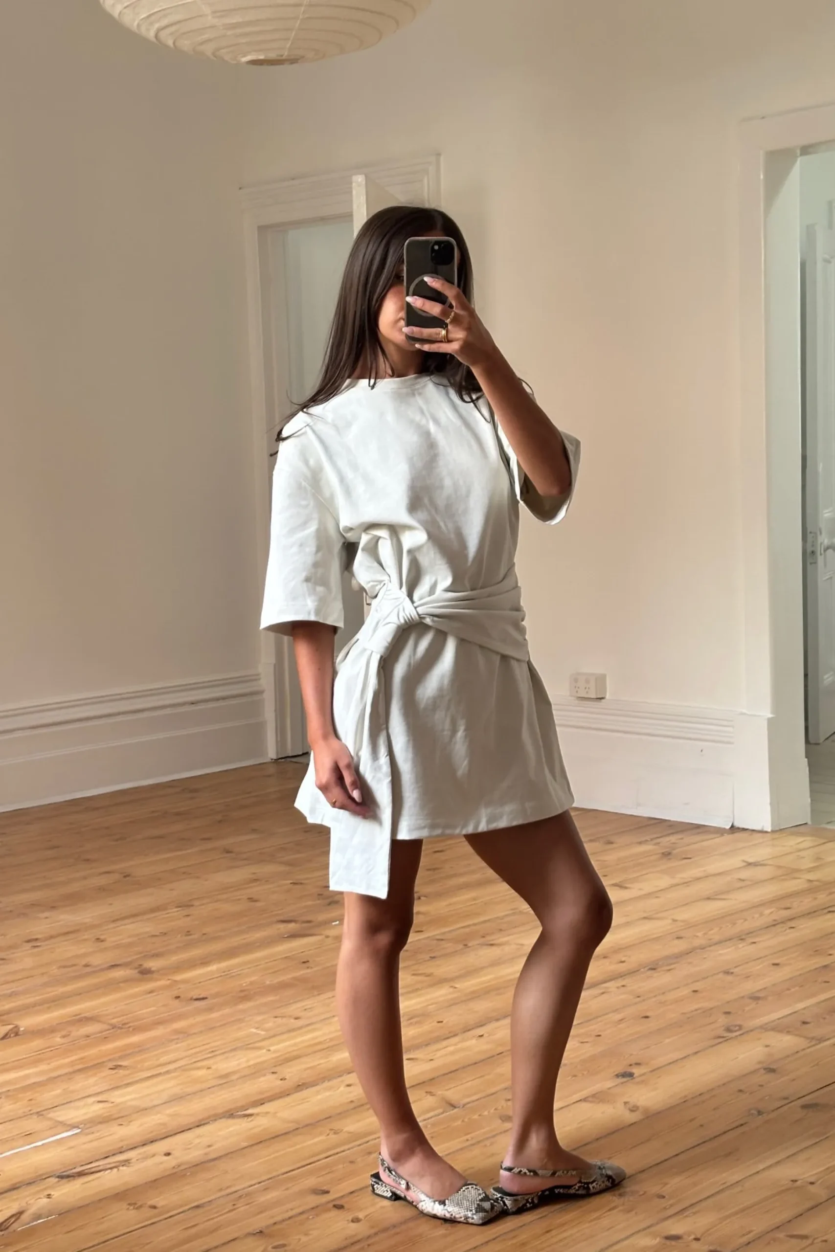 Delani Tee Dress Creme
