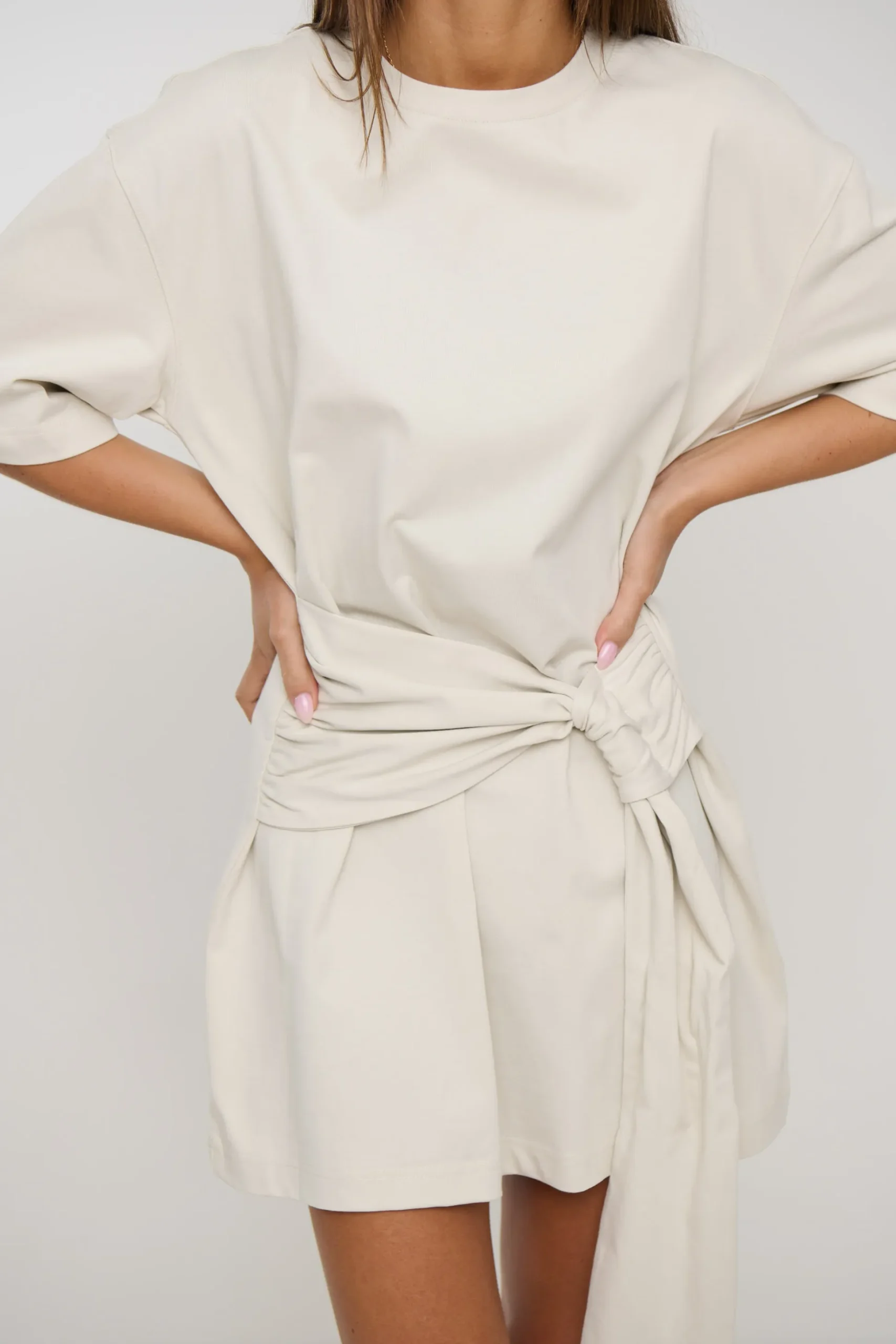 Delani Tee Dress Creme