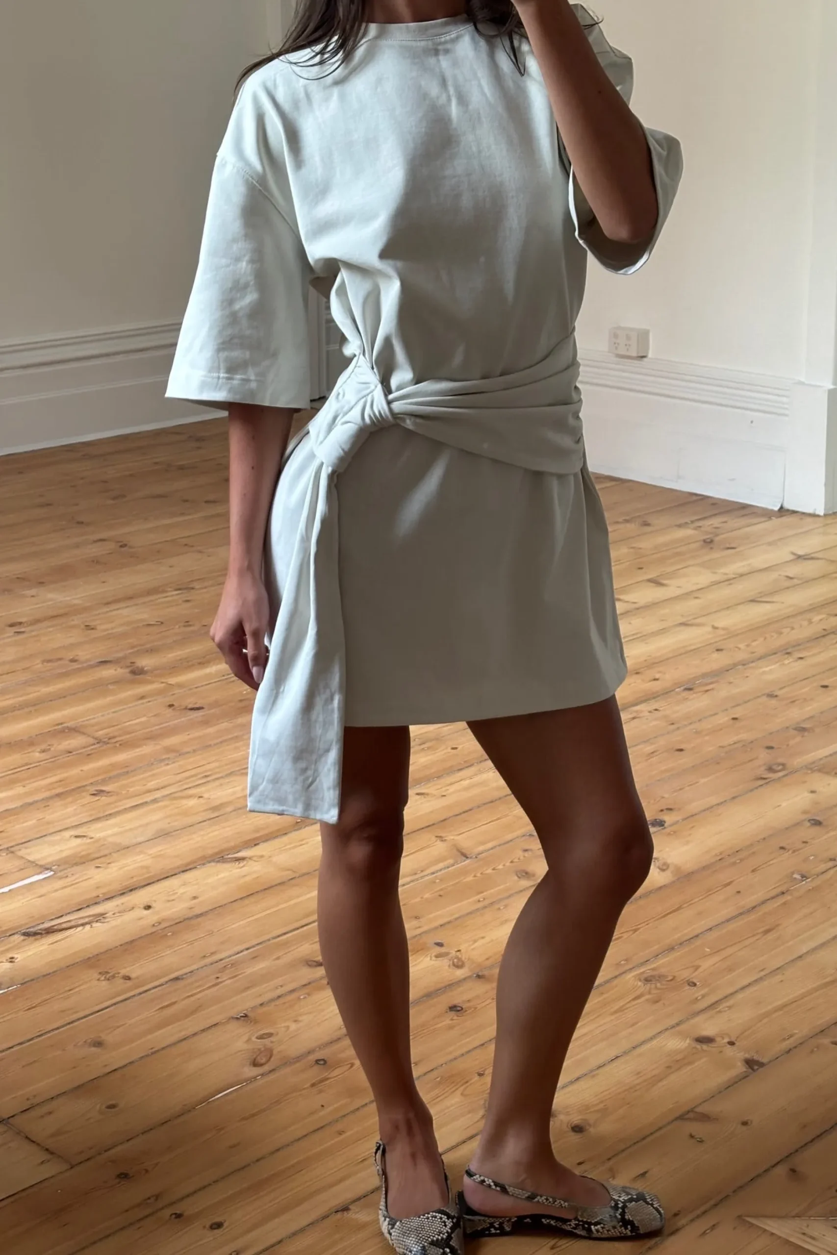 Delani Tee Dress Creme