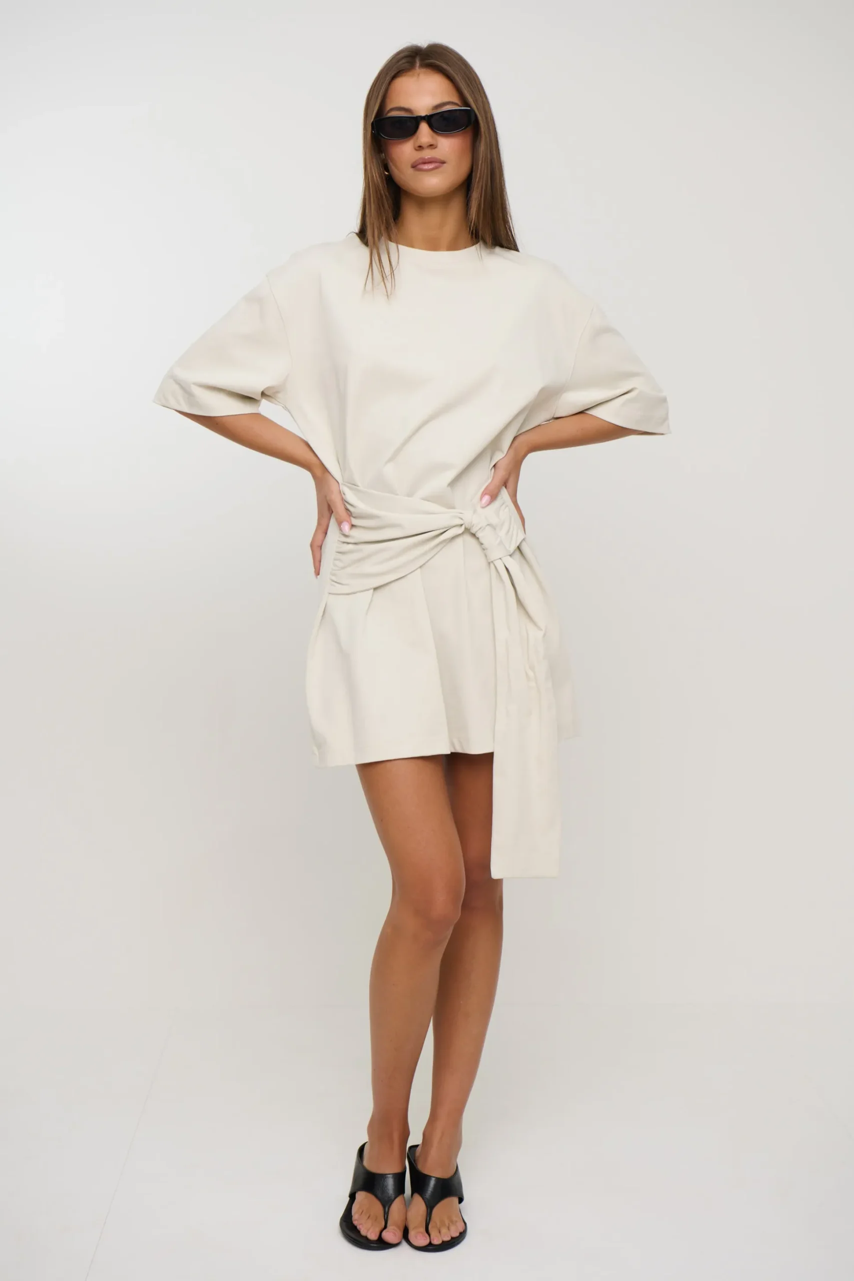 Delani Tee Dress Creme