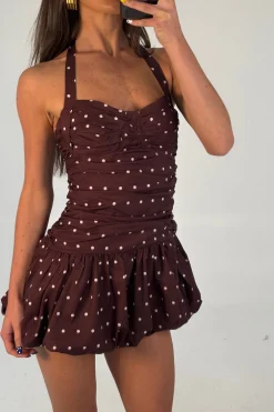Delilah Mini Dress Chocolate