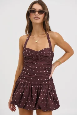 Delilah Mini Dress Chocolate