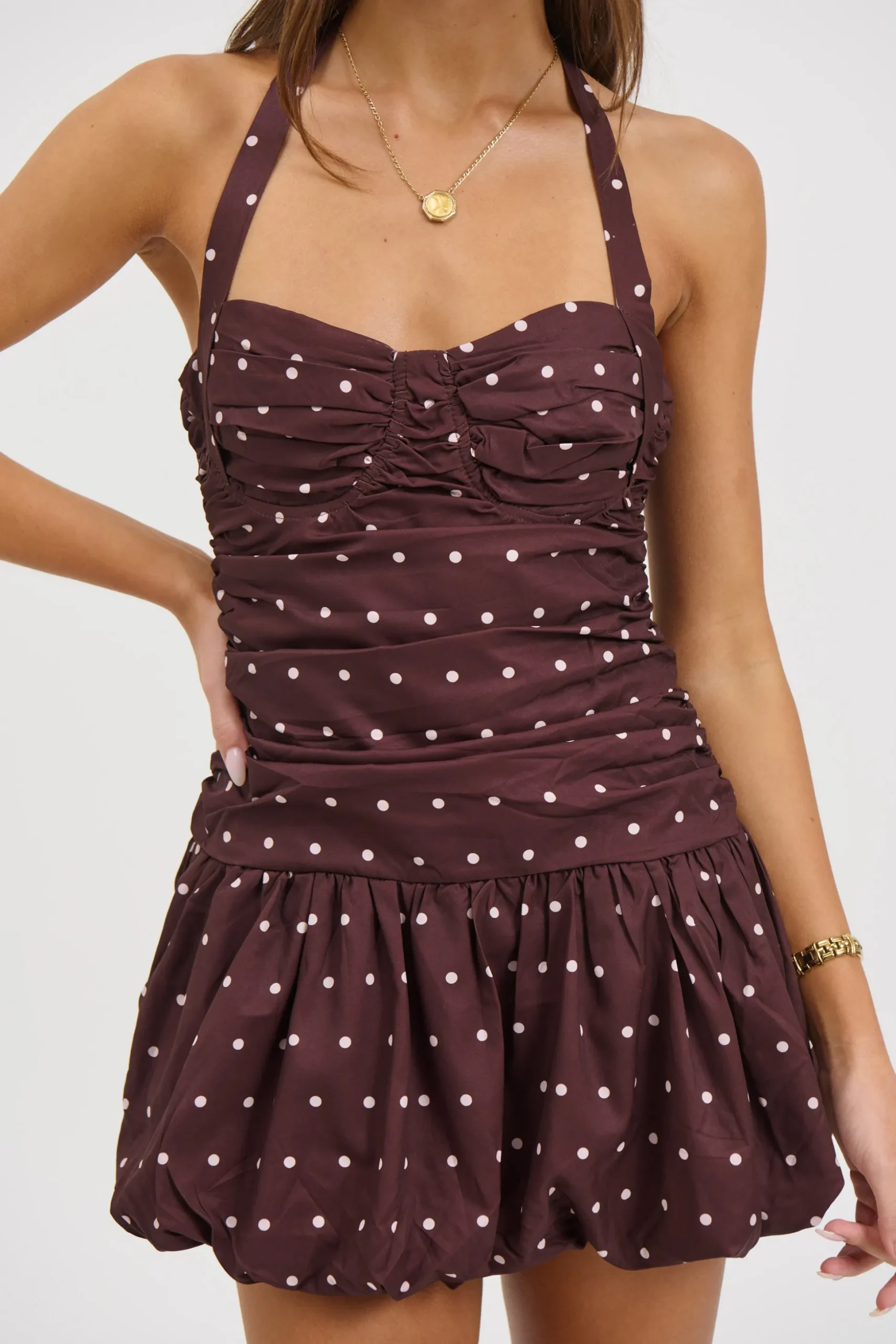 Delilah Mini Dress Chocolate