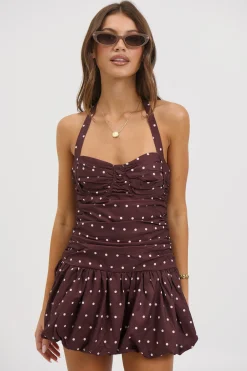 Delilah Mini Dress Chocolate