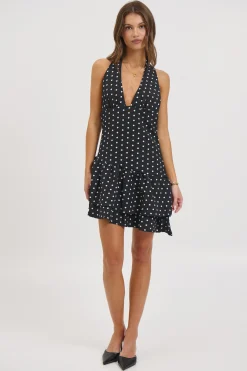 Delta Polka Dot Dress Black