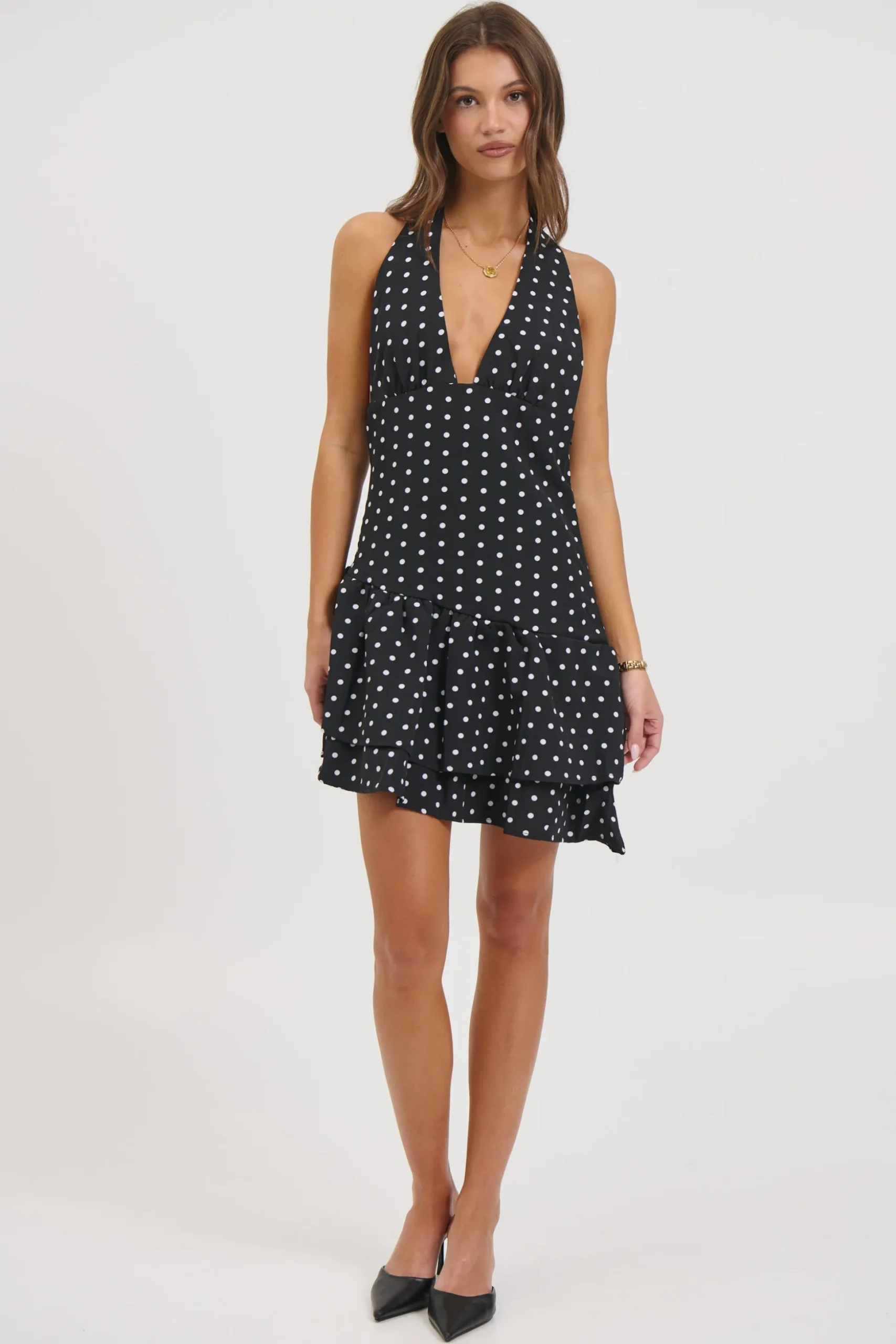 Delta Polka Dot Dress Black
