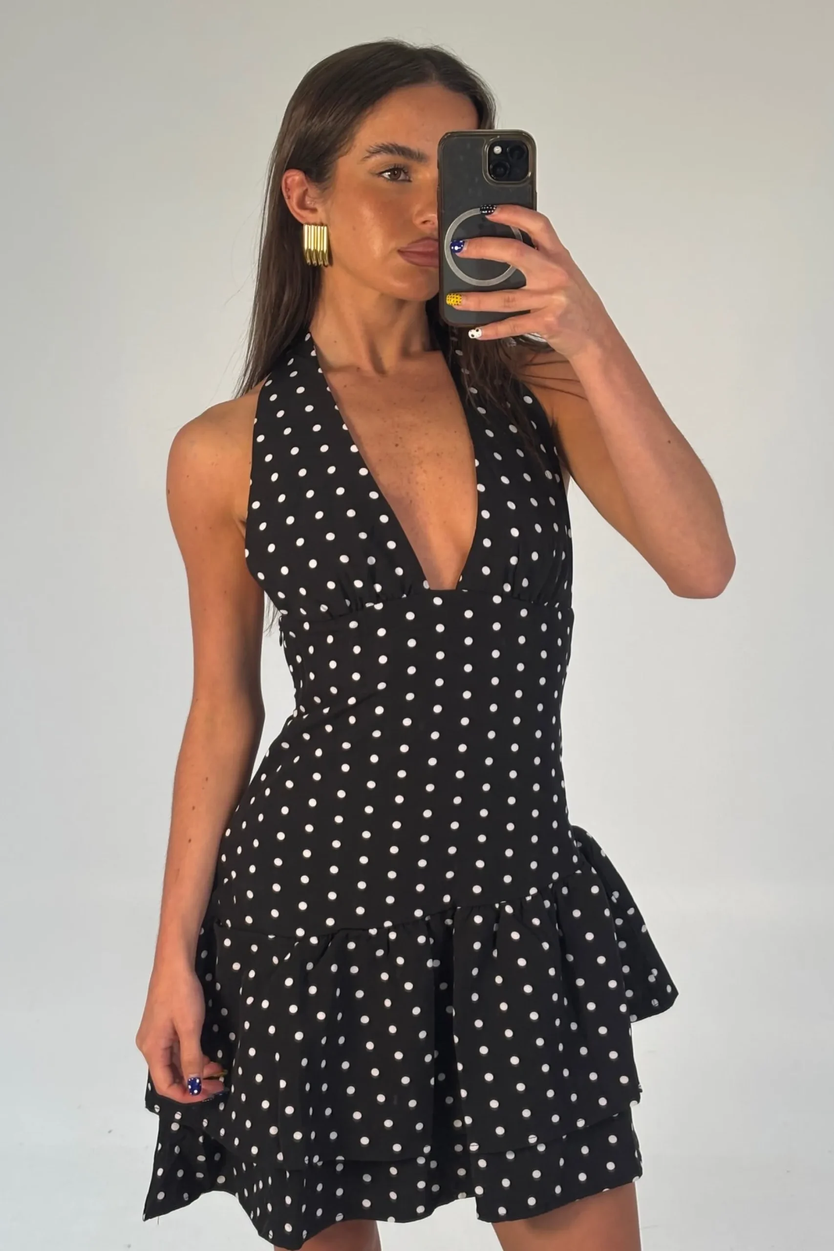Delta Polka Dot Dress Black