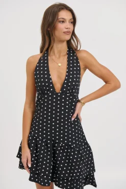 Delta Polka Dot Dress Black