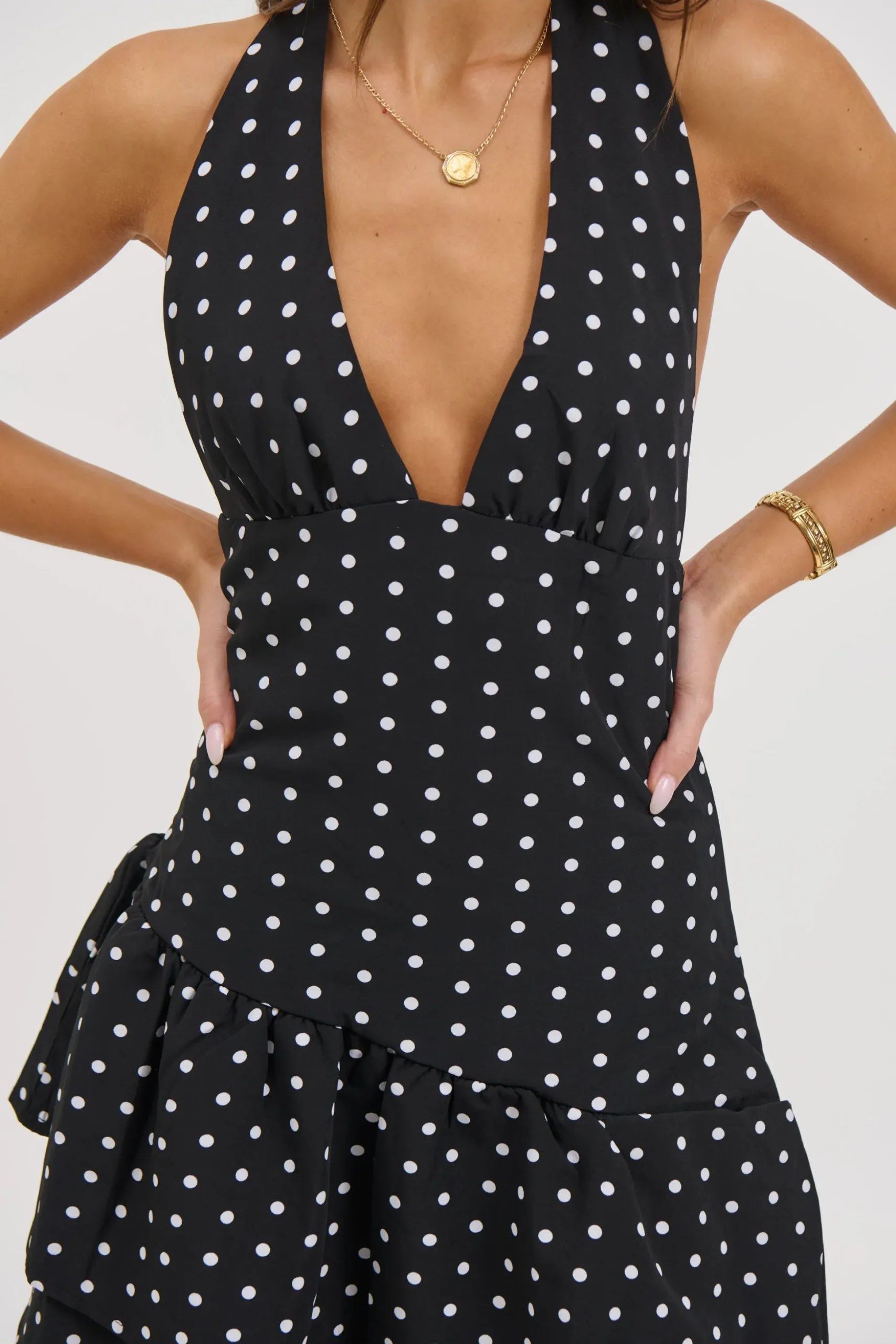 Delta Polka Dot Dress Black