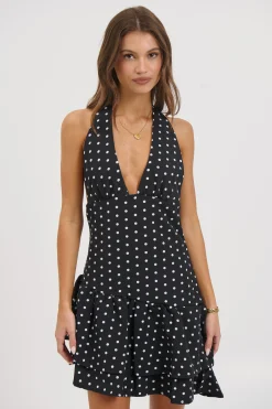 Delta Polka Dot Dress Black