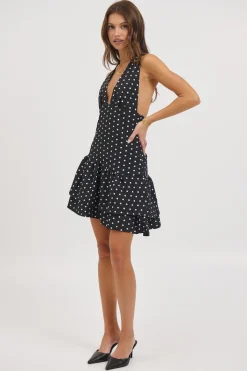Delta Polka Dot Dress Black