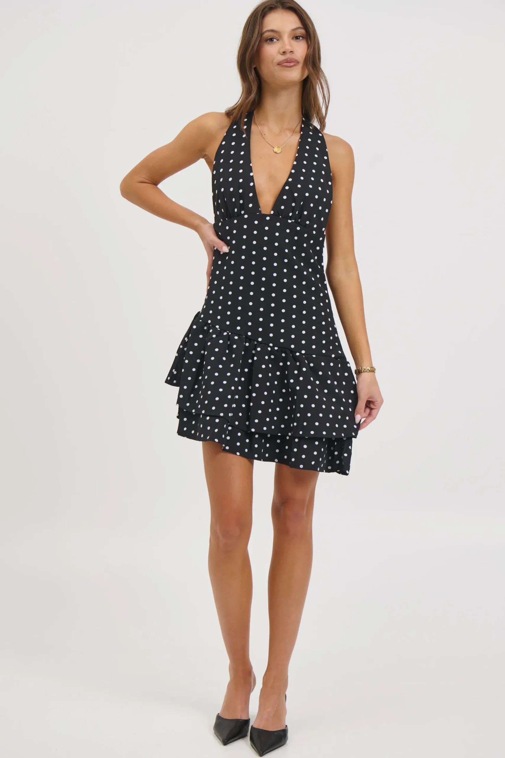 Delta Polka Dot Dress Black