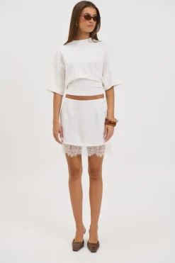 Dion Lace Skirt White