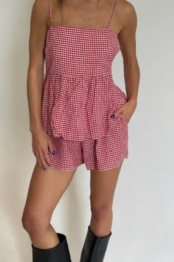 Dolly Gingham Set Red