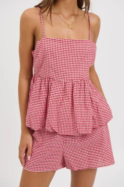 Dolly Gingham Set Red