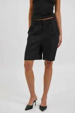 Dora Linen Short Black