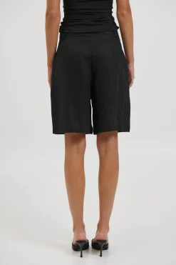 Dora Linen Short Black