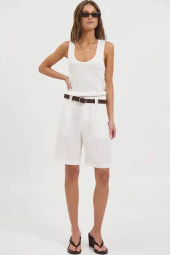 Dora Linen Short White