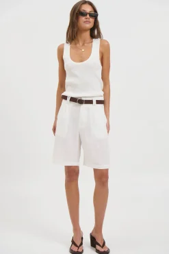 Dora Linen Short White