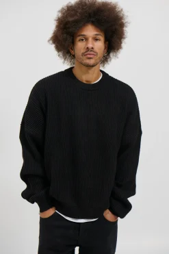 Drop Sleeve Heavy Knit Black