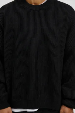 Drop Sleeve Heavy Knit Black