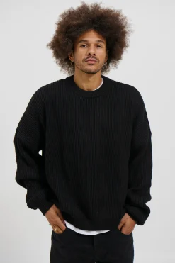 Drop Sleeve Heavy Knit Black