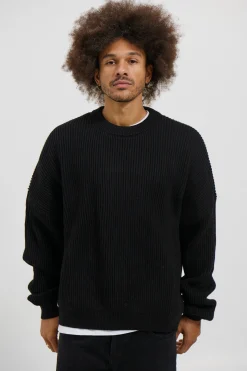Drop Sleeve Heavy Knit Black