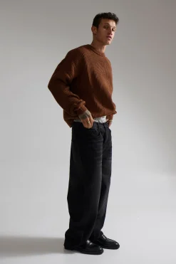 Drop Sleeve Heavy Knit Choc