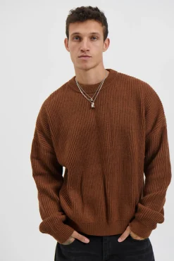 Drop Sleeve Heavy Knit Choc