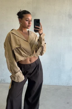 Elvira Cropped Trench Beige