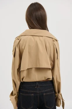 Elvira Cropped Trench Beige