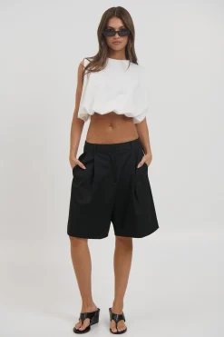 Emily Bubble Hem Top White