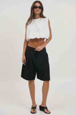 Emily Bubble Hem Top White