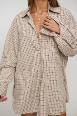 Emina Check Shirt Beige