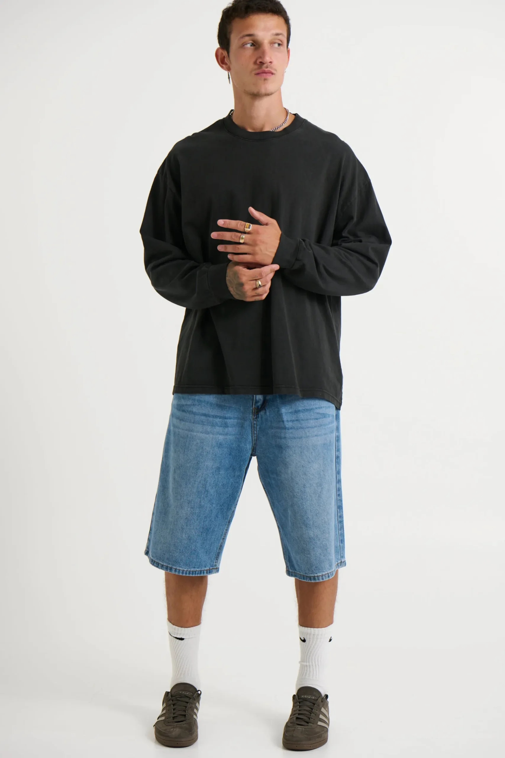 Enzyme Wash Long Sleeve Charcoal