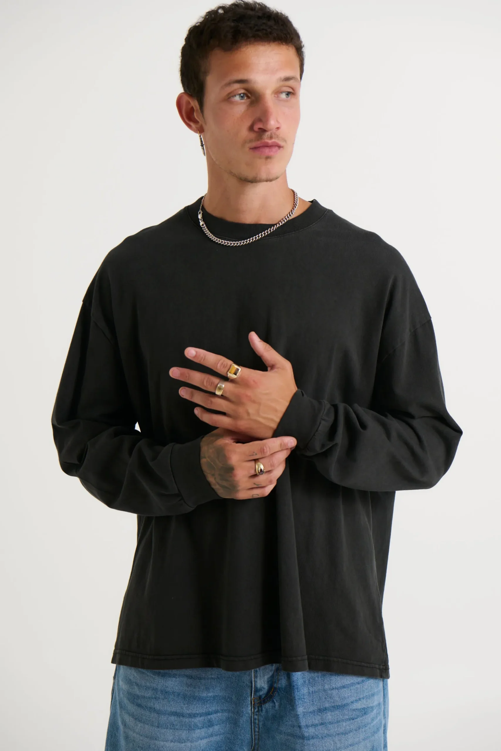 Enzyme Wash Long Sleeve Charcoal