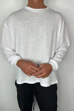 Enzyme Wash Long Sleeve Soft White